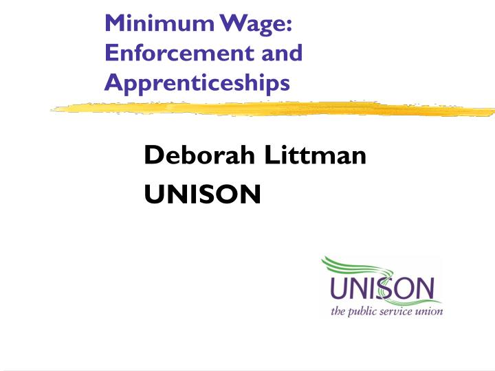 minimum wage enforcement and apprenticeships