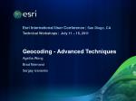 Geocoding - Advanced Techniques