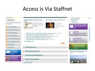 Access is Via Staffnet