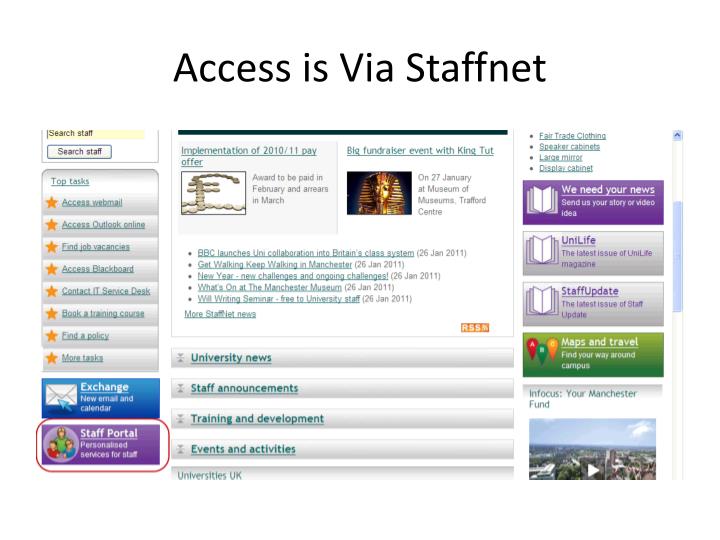 access is via staffnet