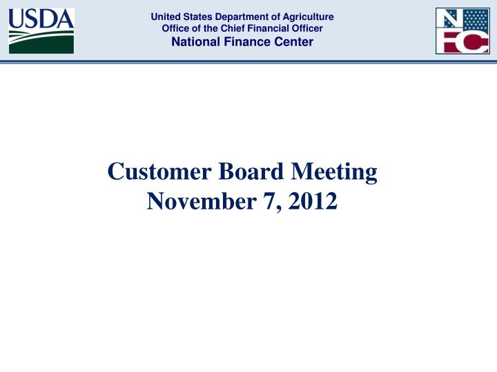 customer board meeting november 7 2012