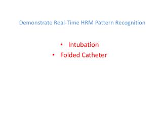 Demonstrate Real-Time HRM Pattern Recognition
