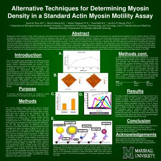 Alternative Techniques for Determining Myosin Density in a Standard Actin Myosin Motility Assay