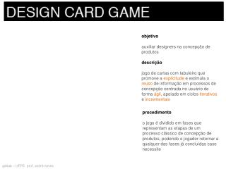 objetivo auxiliar designers na concepção de produtos descrição