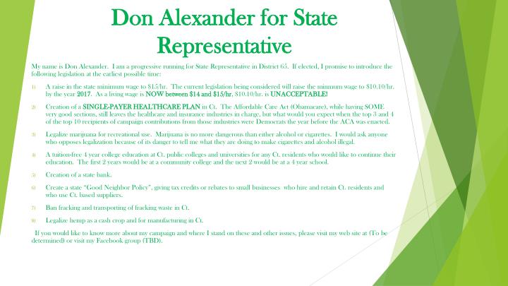 don alexander for state representative
