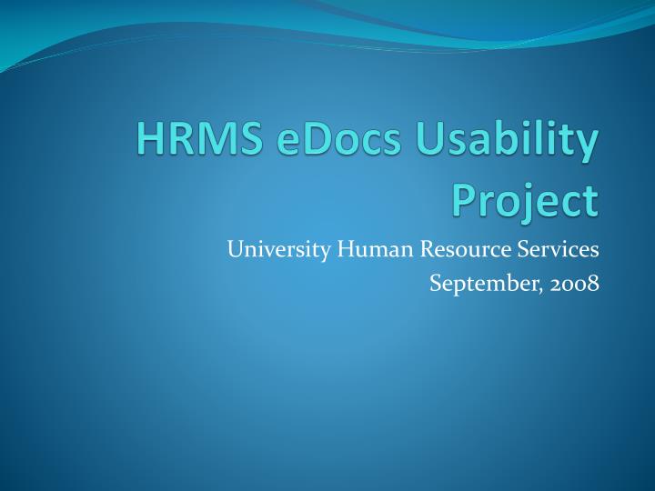 hrms edocs usability project
