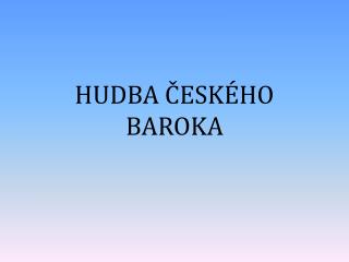 hudba esk ho baroka