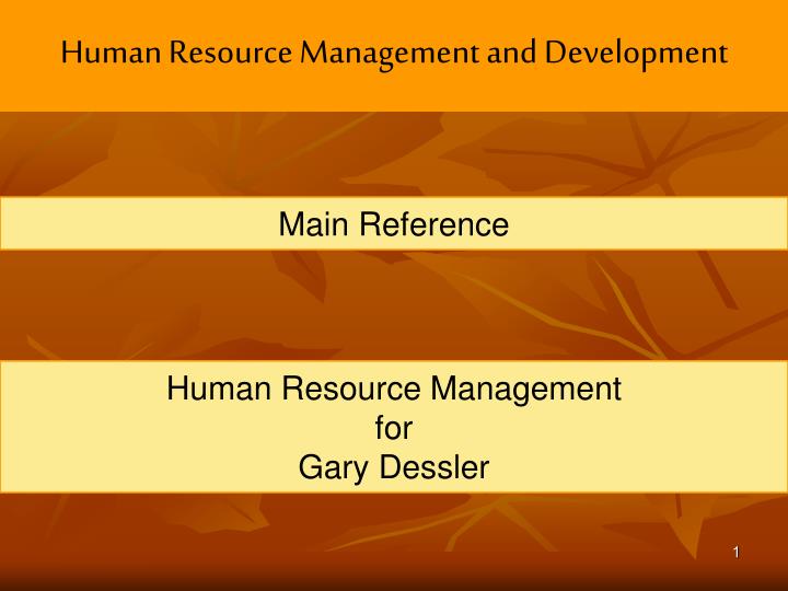 human resource management and development