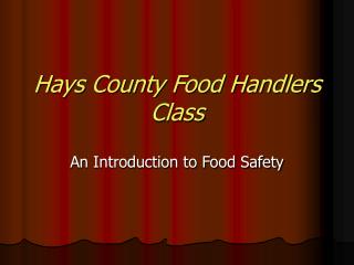 Hays County Food Handlers Class