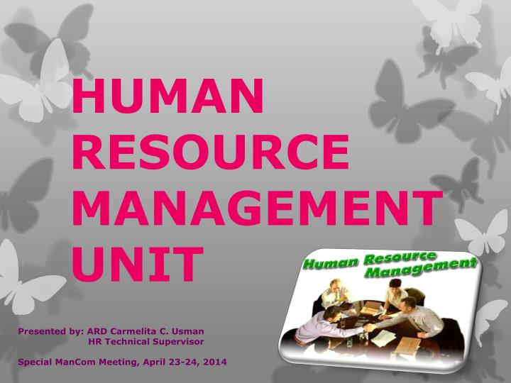 human resource management unit