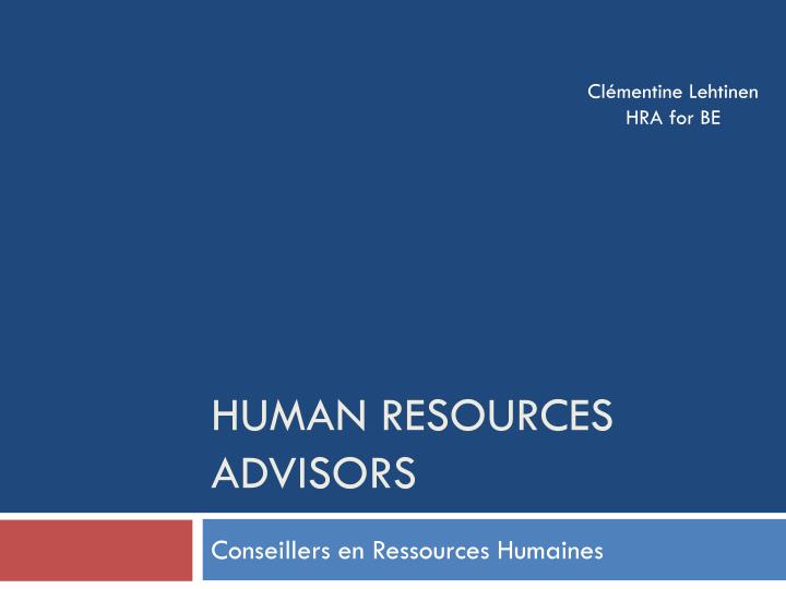 human resources advisors