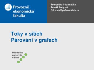 toky v s t ch p rov n v grafech