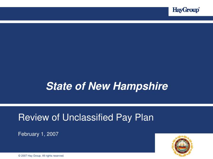review of unclassified pay plan