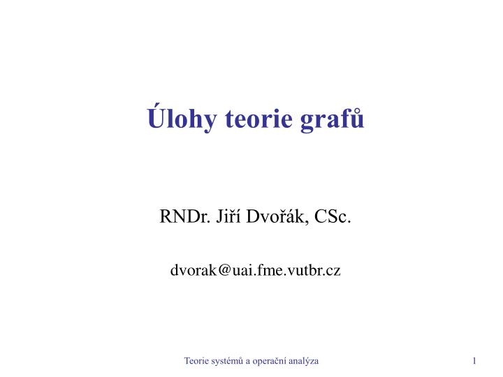 lohy teorie graf