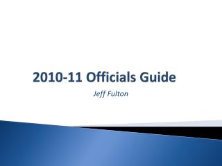 2010-11 Officials Guide