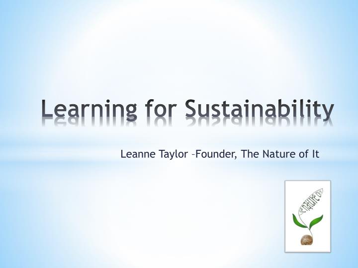 learning for sustainability