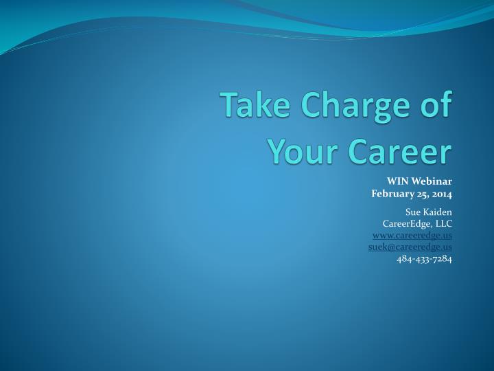 take charge of your career