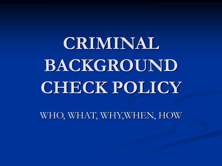 criminal background check policy