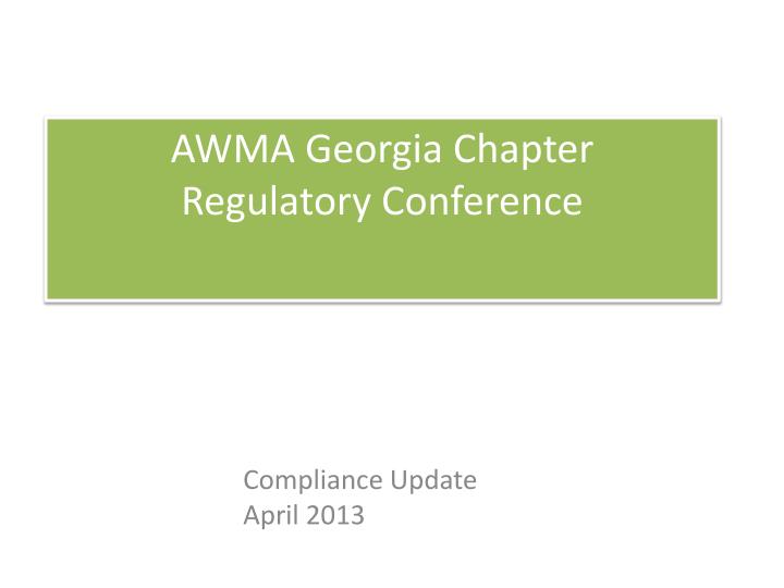 awma georgia chapter regulatory conference