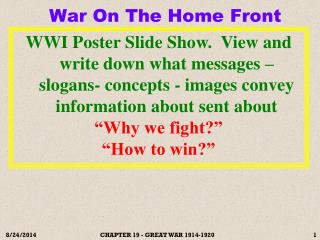 War On The Home Front