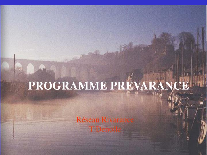 programme prevarance
