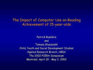 The Impact of Computer Use on Reading Achievement of 15-year-olds