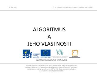 algoritmus a jeho vlastnosti