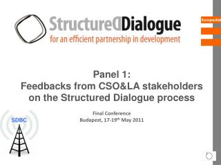 Panel 1: Feedbacks from CSO&amp;LA stakeholders on the Structured Dialogue process Final Conference