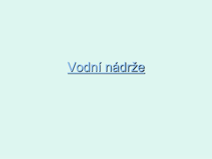 vodn n dr e