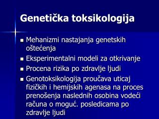 geneti ka toksikologija