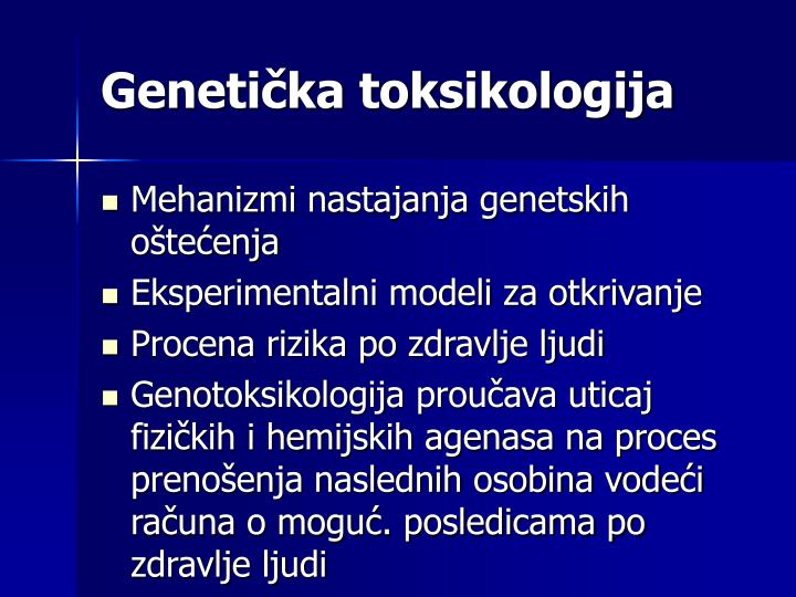 geneti ka toksikologija