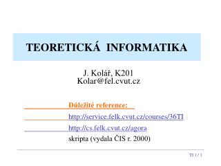 teoretick informatika