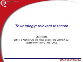 Towntology: relevant research