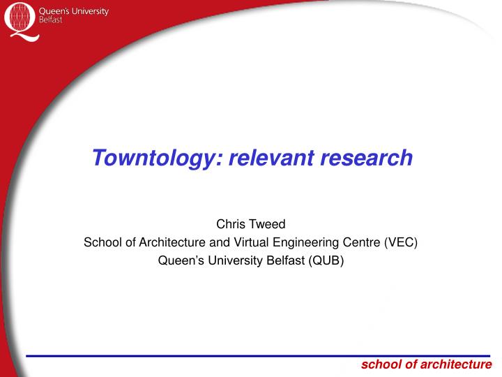 towntology relevant research