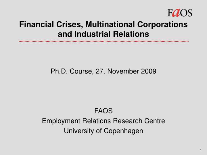 financial crises multinational corporations and industrial relations