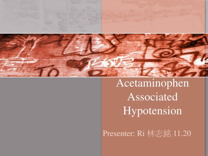 acetaminophen associated hypotension