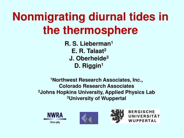 nonmigrating diurnal tides in the thermosphere