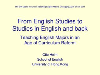 From English Studies to Studies in English and back