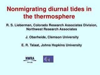 Nonmigrating diurnal tides in the thermosphere