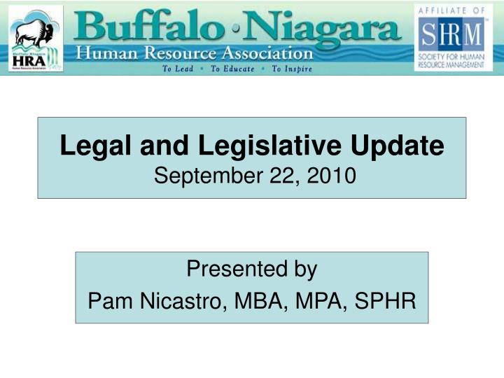 legal and legislative update september 22 2010