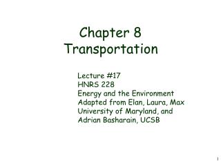 Chapter 8 Transportation
