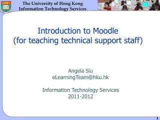 Introduction to Moodle (for teaching technical support staff)