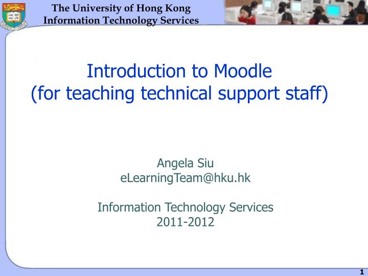 introduction to moodle for teaching technical support staff