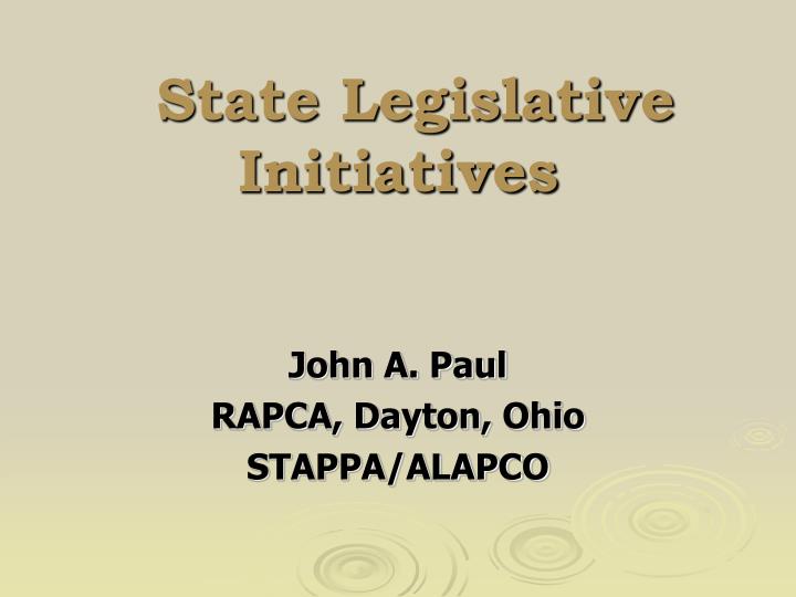 state legislative initiatives