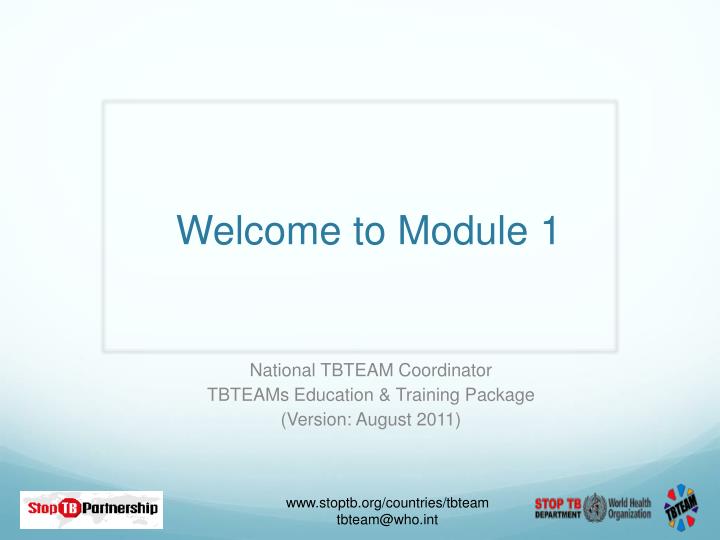 welcome to module 1