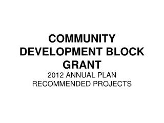 community development block grant