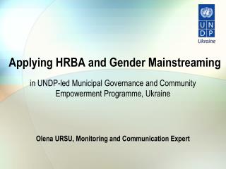 Applying HRBA and Gender Mainstreaming