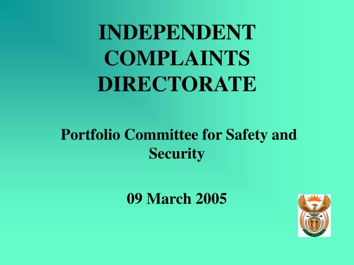 independent complaints directorate