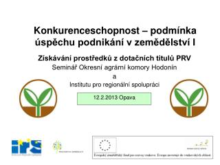 konkurenceschopnost podm nka sp chu podnik n v zem d lstv i