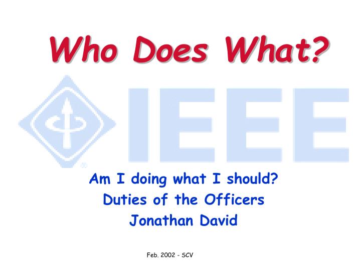am i doing what i should duties of the officers jonathan david